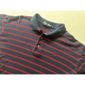 Polo Golf Ralph Lauren Polo Shirt Men's Large Red & Blue Striped Short Sleeve‎